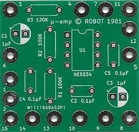 Bare &mu;-Amp printed circuit board