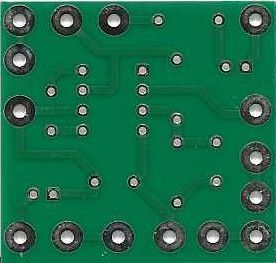 Back of bare &mu;-Amp printed circuit board